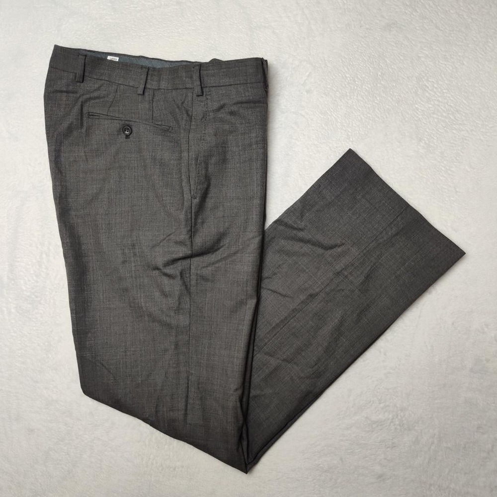 J Hilburn Pants Mens 34x32 Gray Wool Dress Slacks Vitale Barberis Canonico Work
